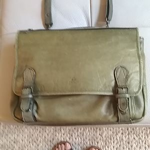 Vintage Arrow Green Leather Briefcase